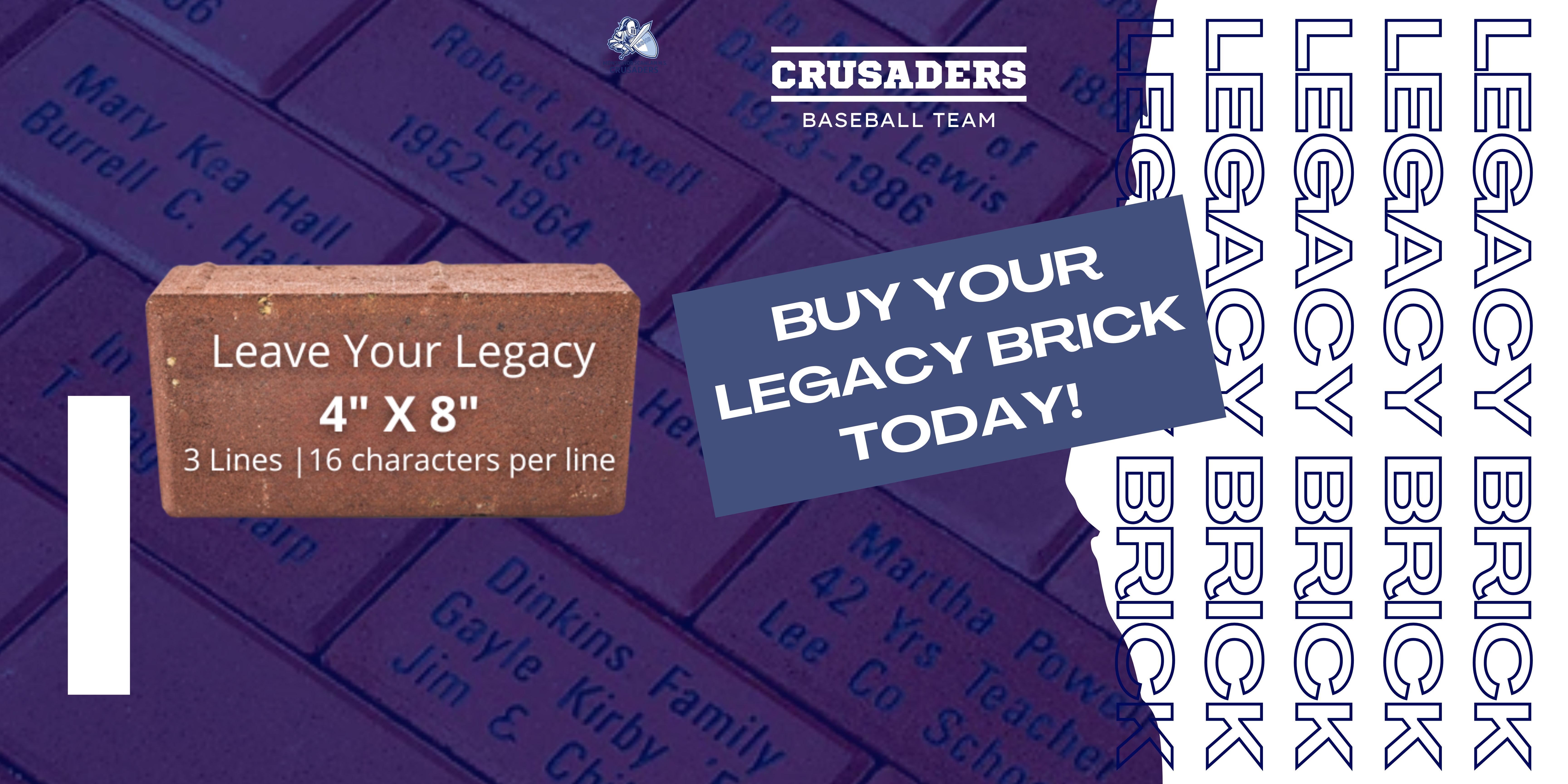 Baseball Crusader Legacy Brick Graphic